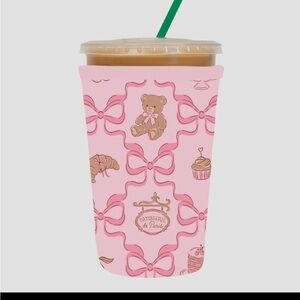 Pink Bows bears millennial iced coffee sleeve